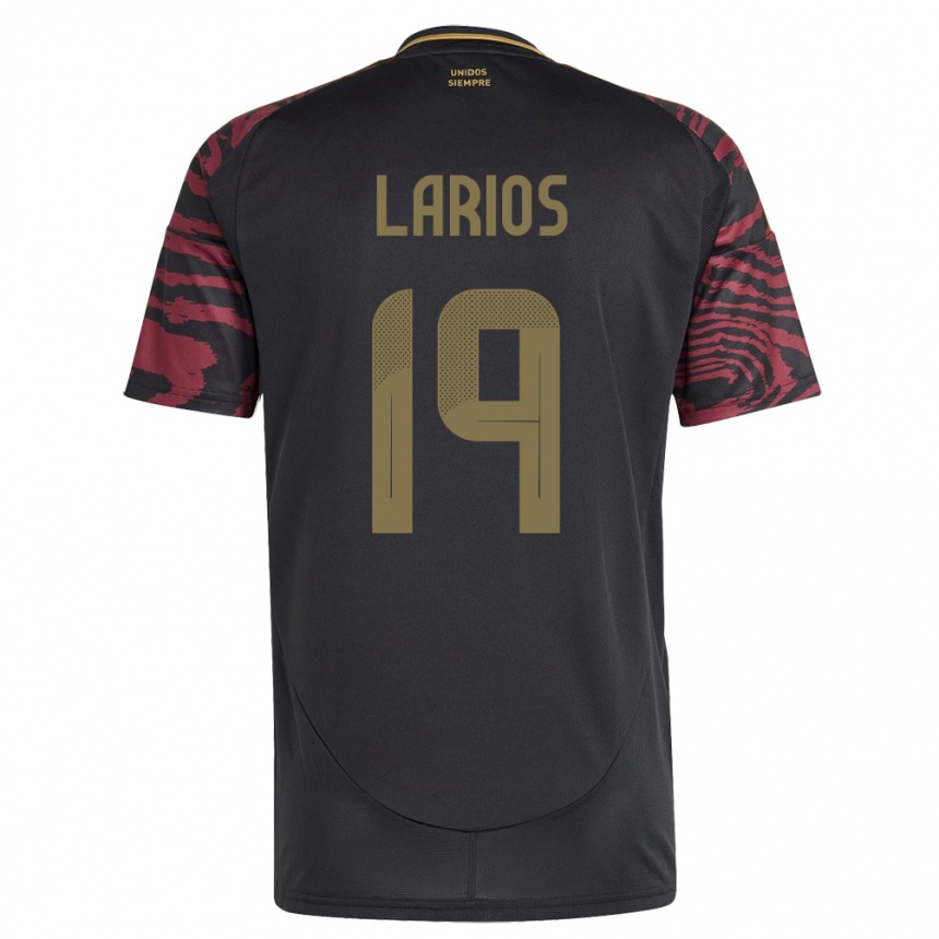 Kids Football Peru Guillermo Larios #19 Black Away Jersey 24-26 T-Shirt