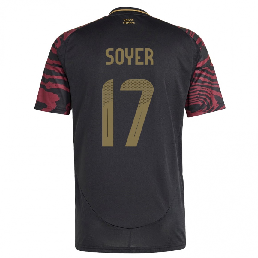 Kids Football Peru Bassco Soyer #17 Black Away Jersey 24-26 T-Shirt