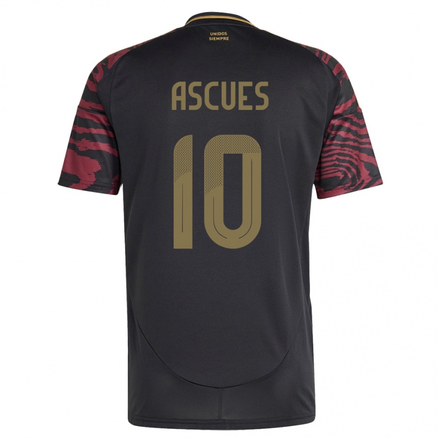 Kids Football Peru Adrián Ascues #10 Black Away Jersey 24-26 T-Shirt