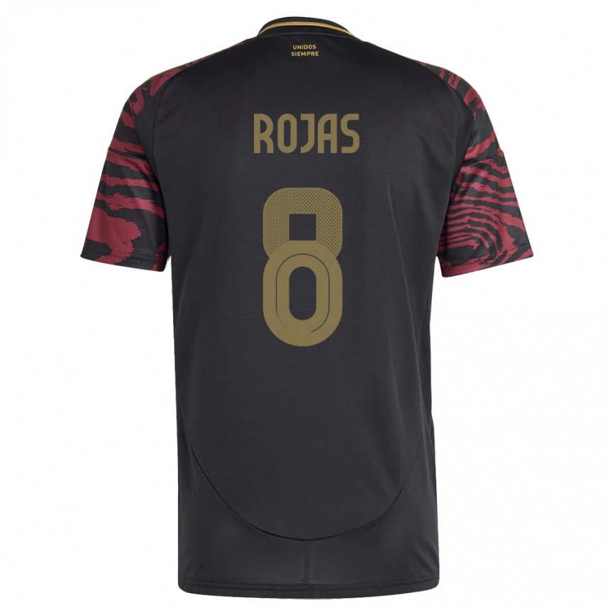 Kids Football Peru Álvaro Rojas #8 Black Away Jersey 24-26 T-Shirt