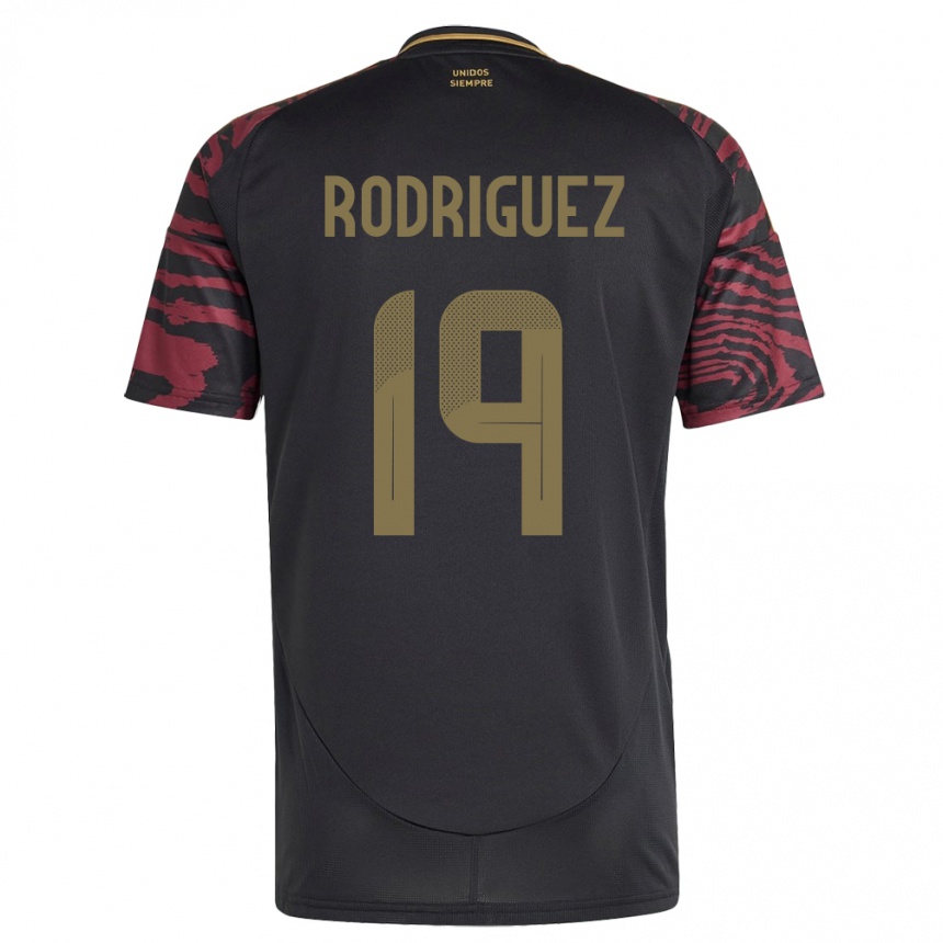 Kids Football Peru Mateo Rodríguez #19 Black Away Jersey 24-26 T-Shirt