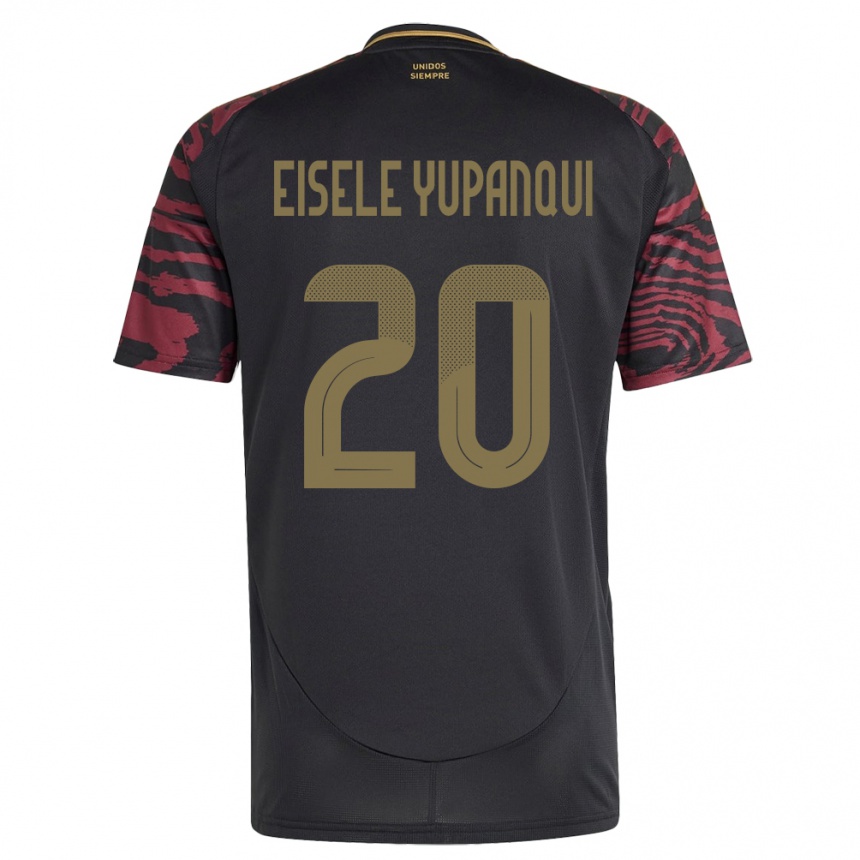 Kids Football Peru Philipp Eisele Yupanqui #20 Black Away Jersey 24-26 T-Shirt