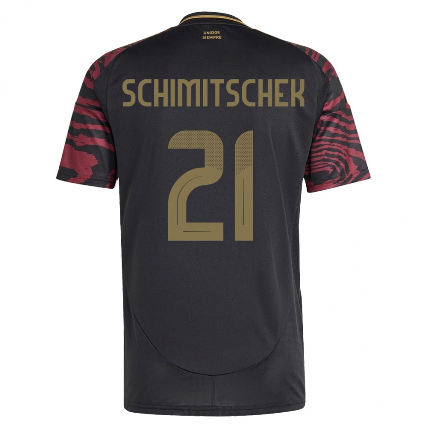 Kids Football Peru Ian Schimitschek #21 Black Away Jersey 24-26 T-Shirt