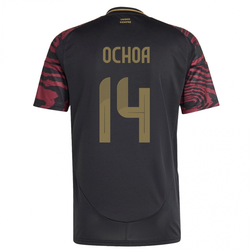 Kids Football Peru Victoria Ochoa #14 Black Away Jersey 24-26 T-Shirt