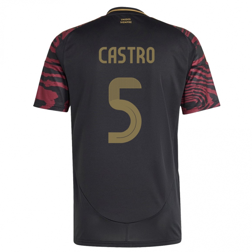 Kids Football Peru Rosa Castro #5 Black Away Jersey 24-26 T-Shirt