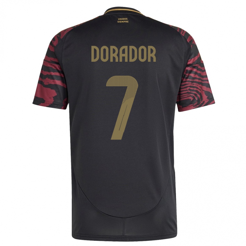 Kids Football Peru Sandy Dorador #7 Black Away Jersey 24-26 T-Shirt