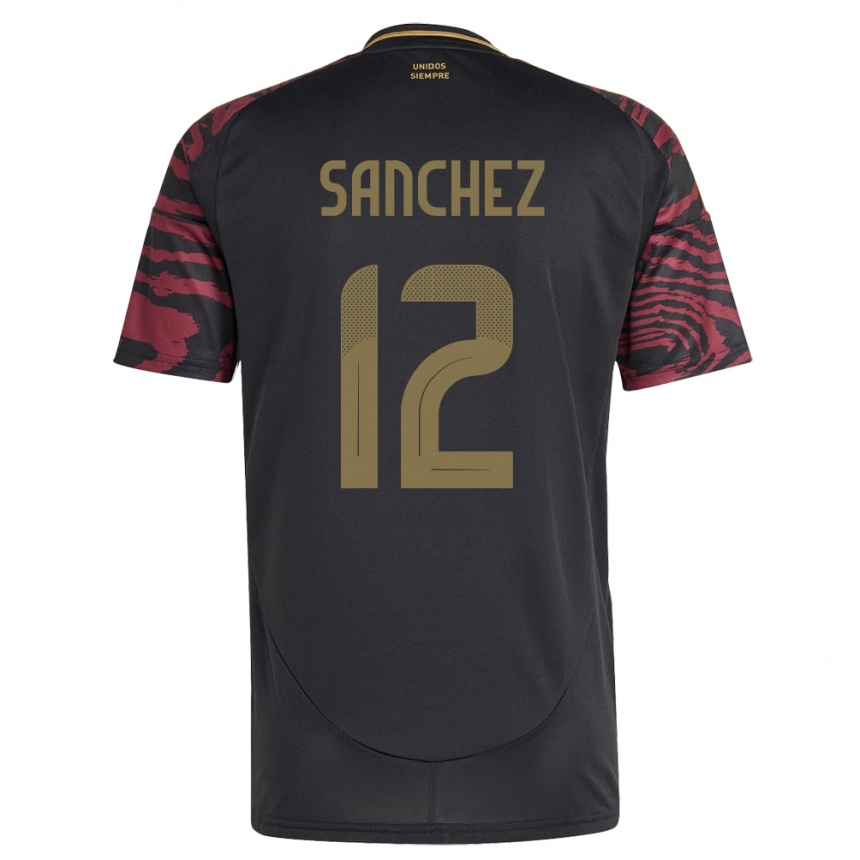 Kids Football Peru Maryory Sánchez #12 Black Away Jersey 24-26 T-Shirt