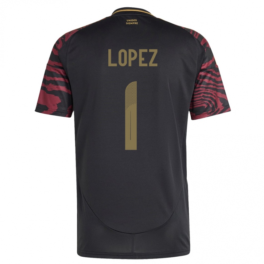 Kids Football Peru Karla Lopez #1 Black Away Jersey 24-26 T-Shirt