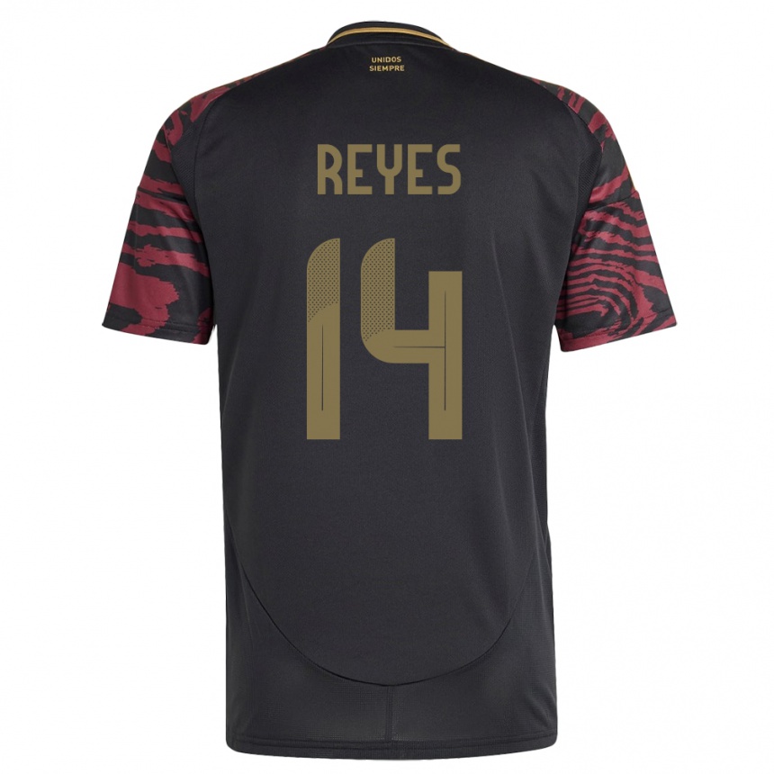 Kids Football Peru Alison Reyes #14 Black Away Jersey 24-26 T-Shirt