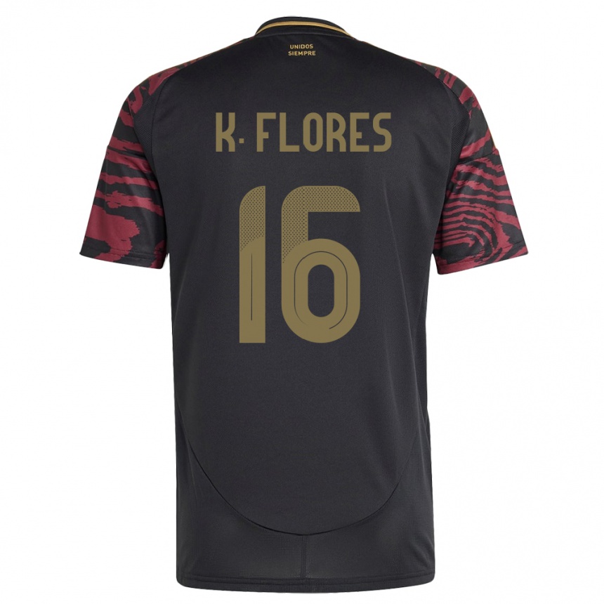 Kids Football Peru Kimbherly Flores #16 Black Away Jersey 24-26 T-Shirt