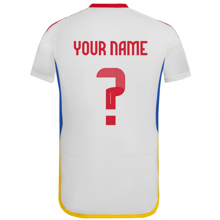Kids Football Venezuela Your Name #0 White Away Jersey 24-26 T-Shirt