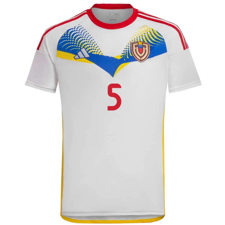 Kids Football Venezuela Emerson Ruíz #5 White Away Jersey 24-26 T-Shirt