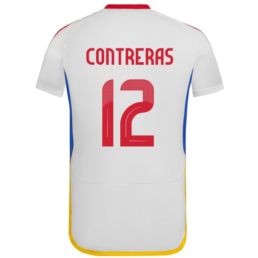 Kids Football Venezuela José Contreras #12 White Away Jersey 24-26 T-Shirt