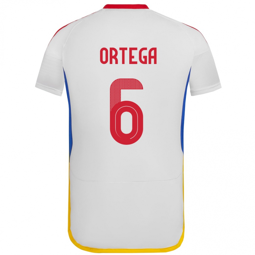 Kids Football Venezuela Bryant Ortega #6 White Away Jersey 24-26 T-Shirt