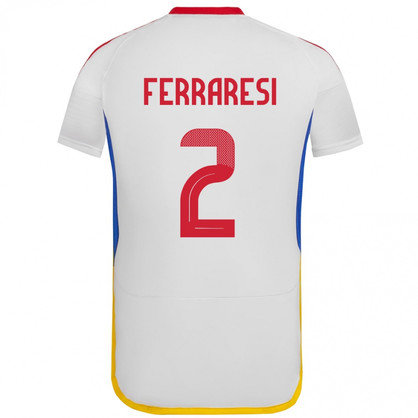 Kids Football Venezuela Nahuel Ferraresi #2 White Away Jersey 24-26 T-Shirt