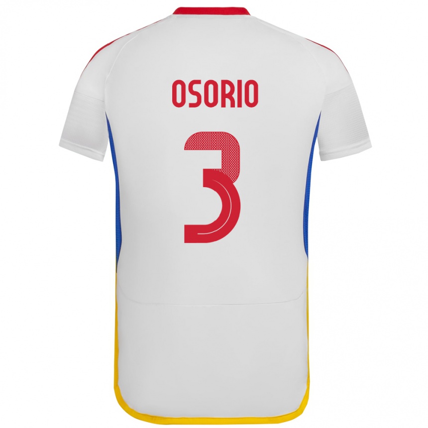 Kids Football Venezuela Yordan Osorio #3 White Away Jersey 24-26 T-Shirt