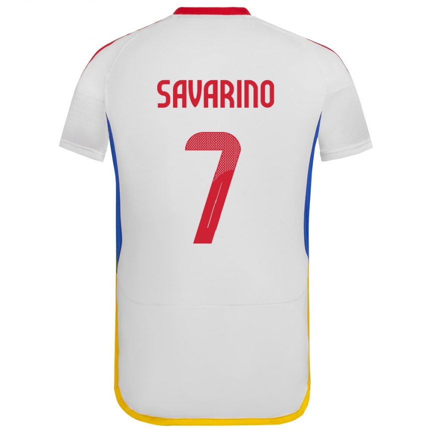 Kids Football Venezuela Jefferson Savarino #7 White Away Jersey 24-26 T-Shirt