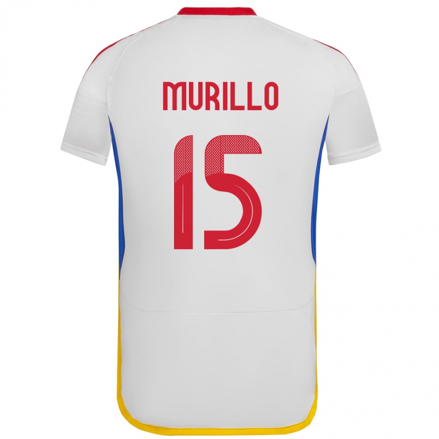 Kids Football Venezuela Jhon Murillo #15 White Away Jersey 24-26 T-Shirt