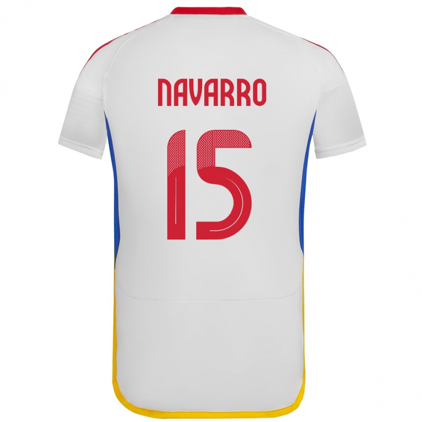 Kids Football Venezuela Miguel Navarro #15 White Away Jersey 24-26 T-Shirt