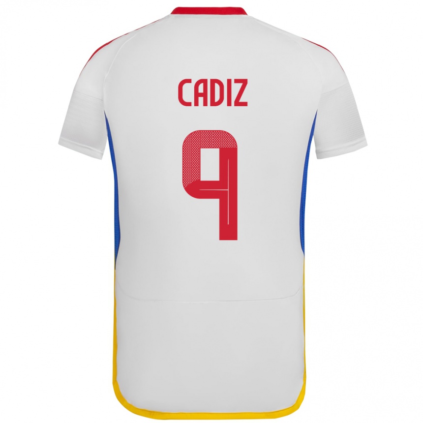 Kids Football Venezuela Jhonder Cádiz #9 White Away Jersey 24-26 T-Shirt