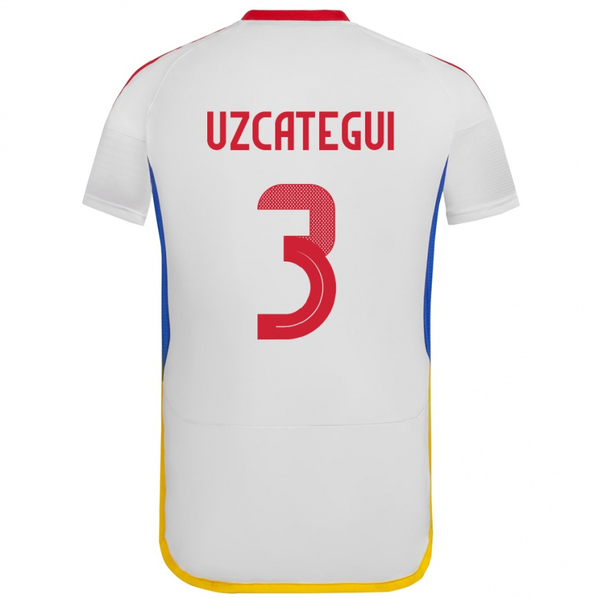 Kids Football Venezuela Rafael Uzcátegui #3 White Away Jersey 24-26 T-Shirt