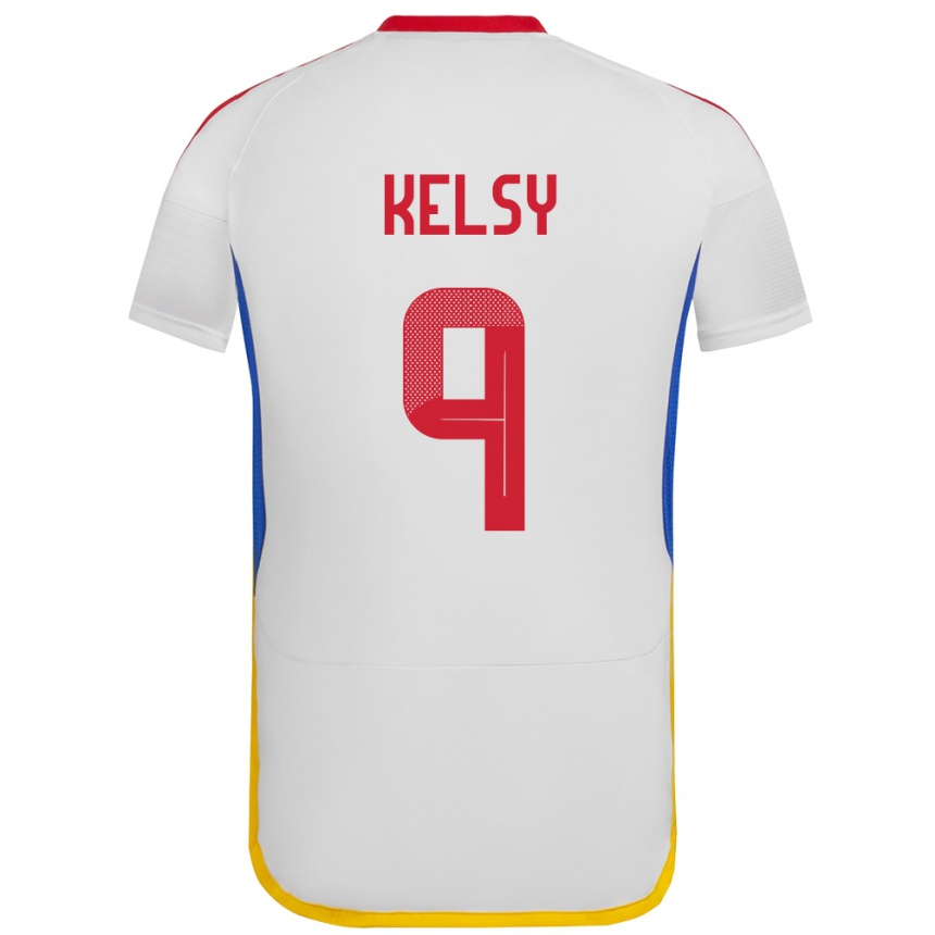 Kids Football Venezuela Kevin Kelsy #9 White Away Jersey 24-26 T-Shirt