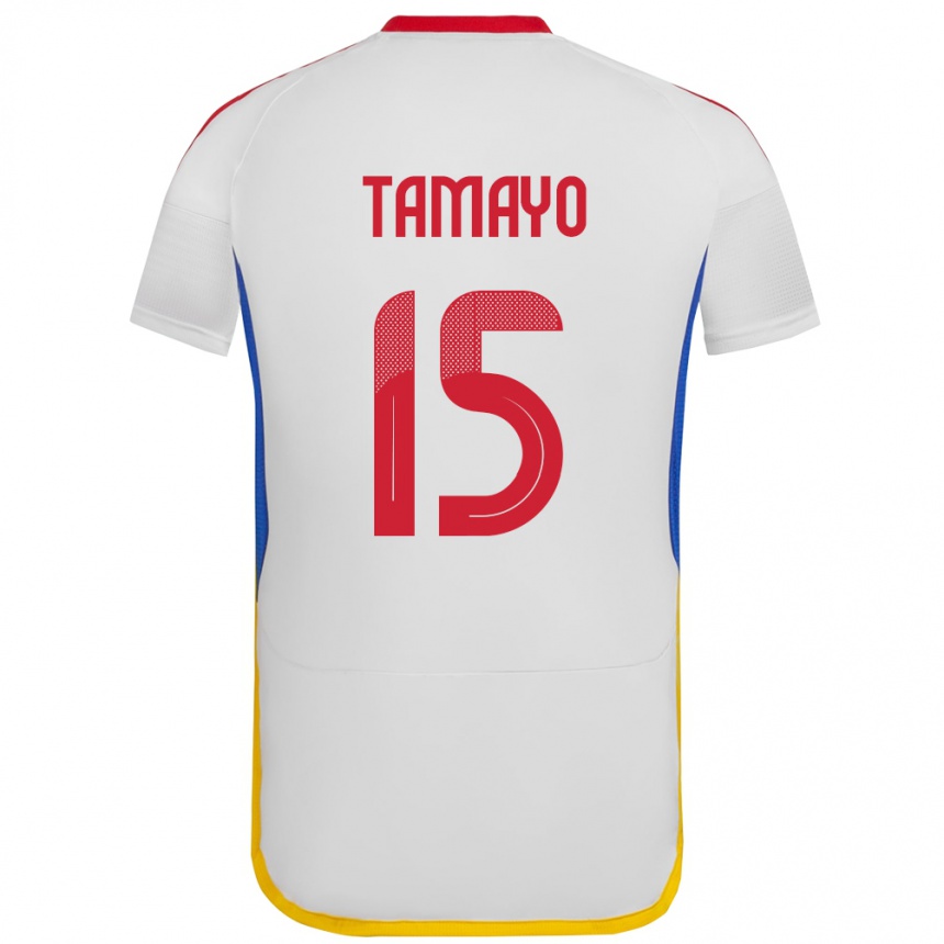 Kids Football Venezuela Bianneider Tamayo #15 White Away Jersey 24-26 T-Shirt