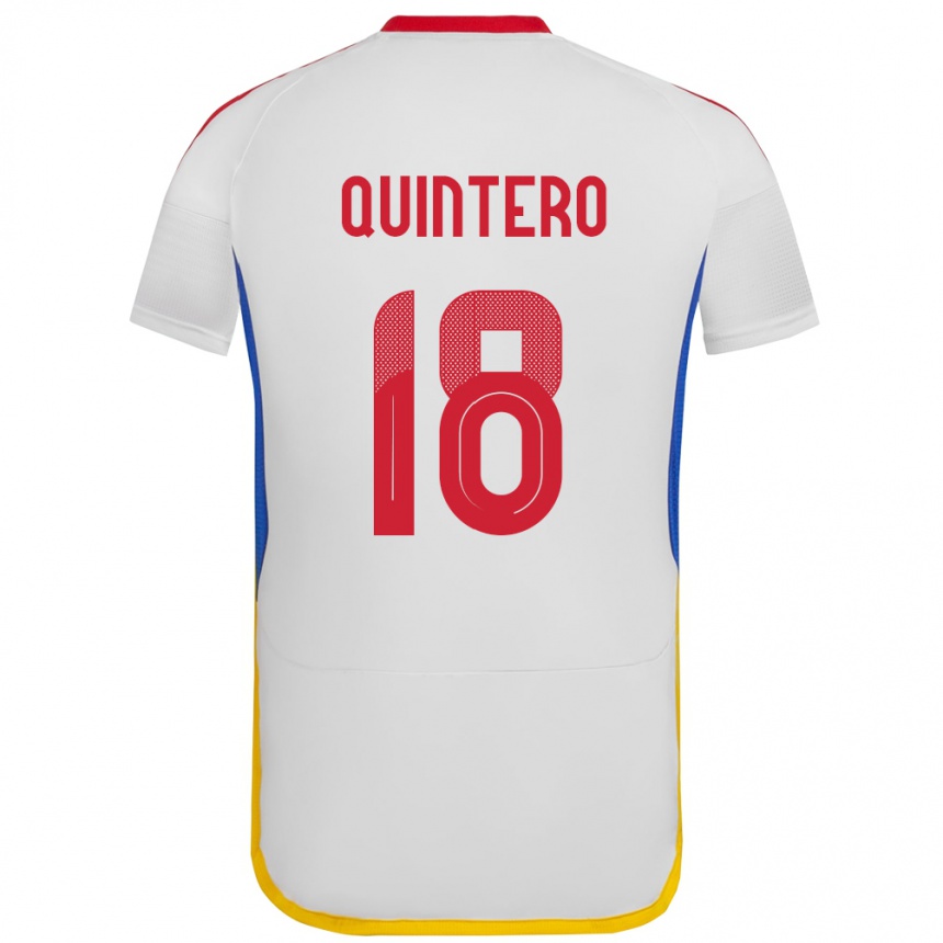 Kids Football Venezuela Jesús Quintero #18 White Away Jersey 24-26 T-Shirt