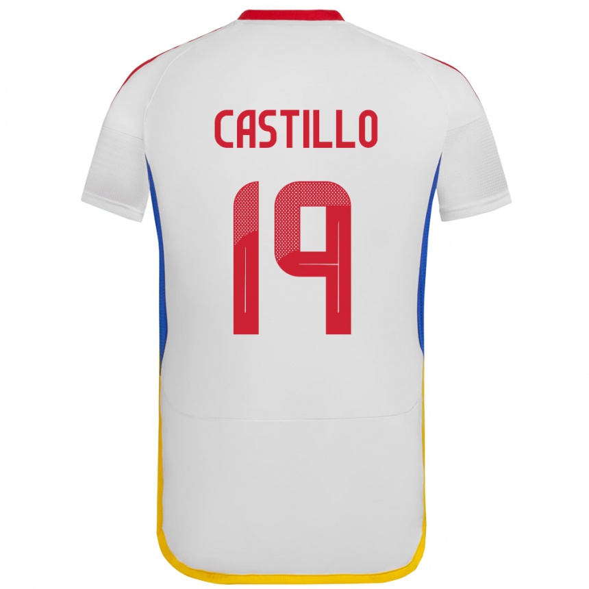 Kids Football Venezuela Bryan Castillo #19 White Away Jersey 24-26 T-Shirt