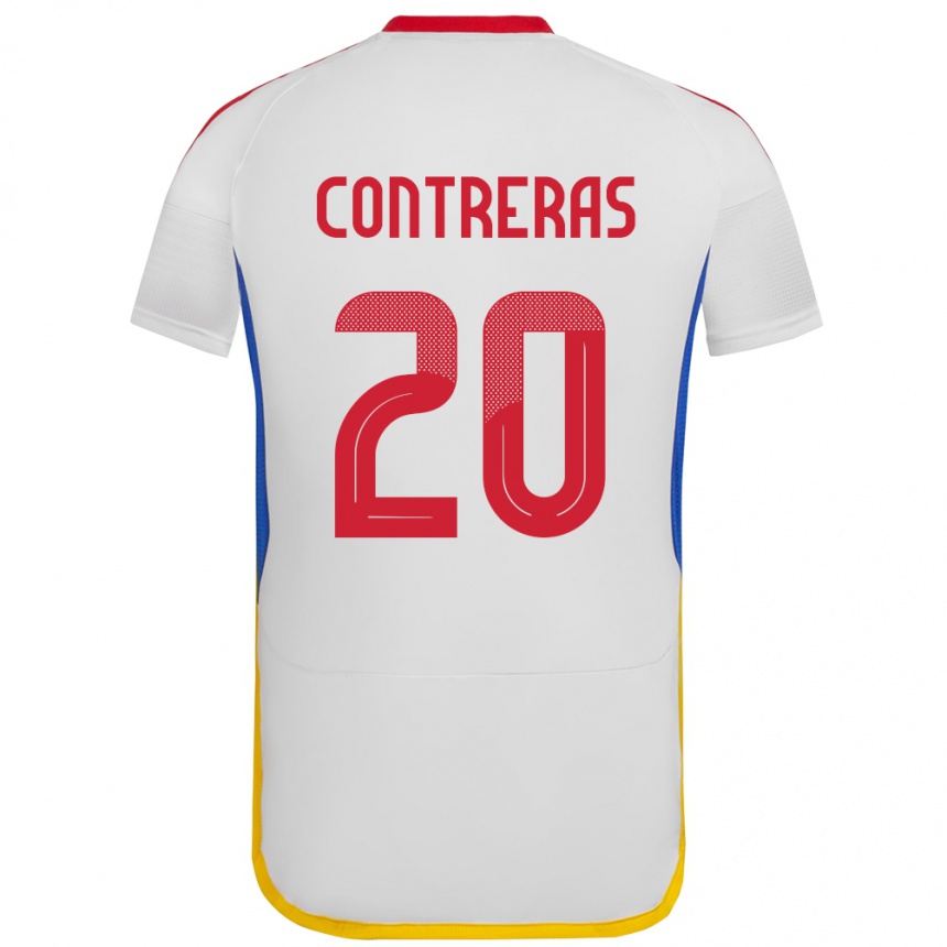 Kids Football Venezuela Anderson Contreras #20 White Away Jersey 24-26 T-Shirt