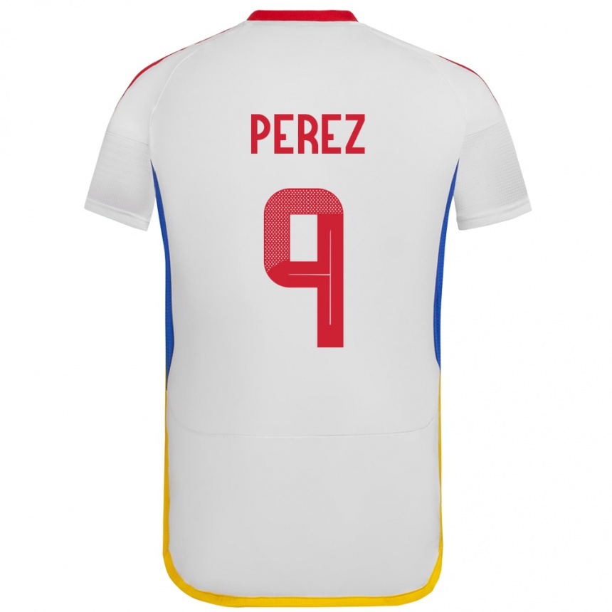 Kids Football Venezuela Daniel Pérez #9 White Away Jersey 24-26 T-Shirt