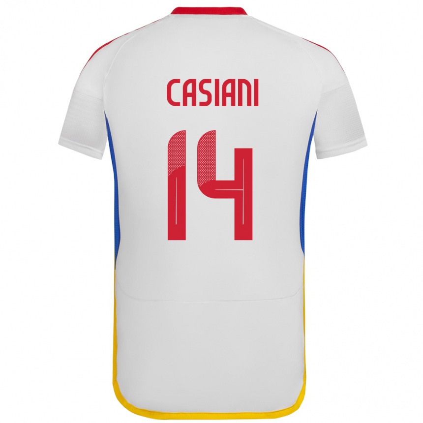 Kids Football Venezuela Luis Casiani #14 White Away Jersey 24-26 T-Shirt