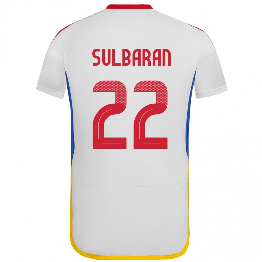 Kids Football Venezuela Manuel Sulbarán #22 White Away Jersey 24-26 T-Shirt