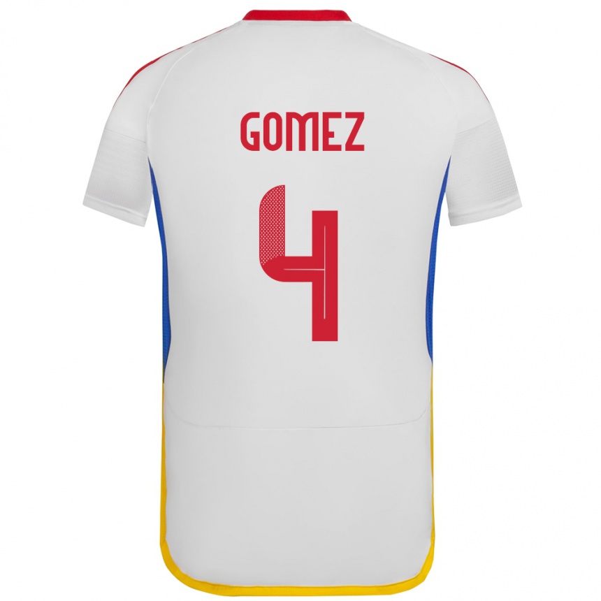 Kids Football Venezuela Santiago Gómez #4 White Away Jersey 24-26 T-Shirt