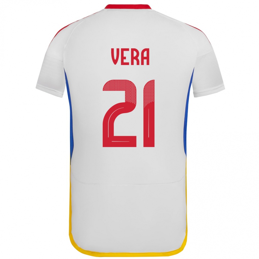 Kids Football Venezuela Andry Vera #21 White Away Jersey 24-26 T-Shirt