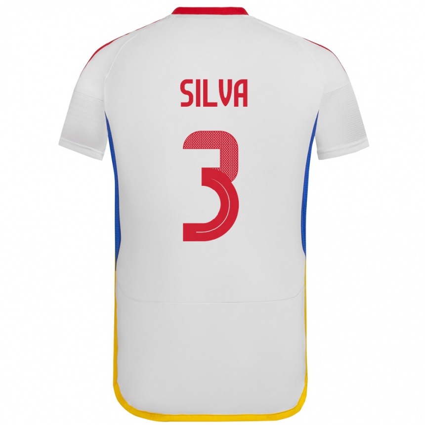 Kids Football Venezuela Santiago Silva #3 White Away Jersey 24-26 T-Shirt