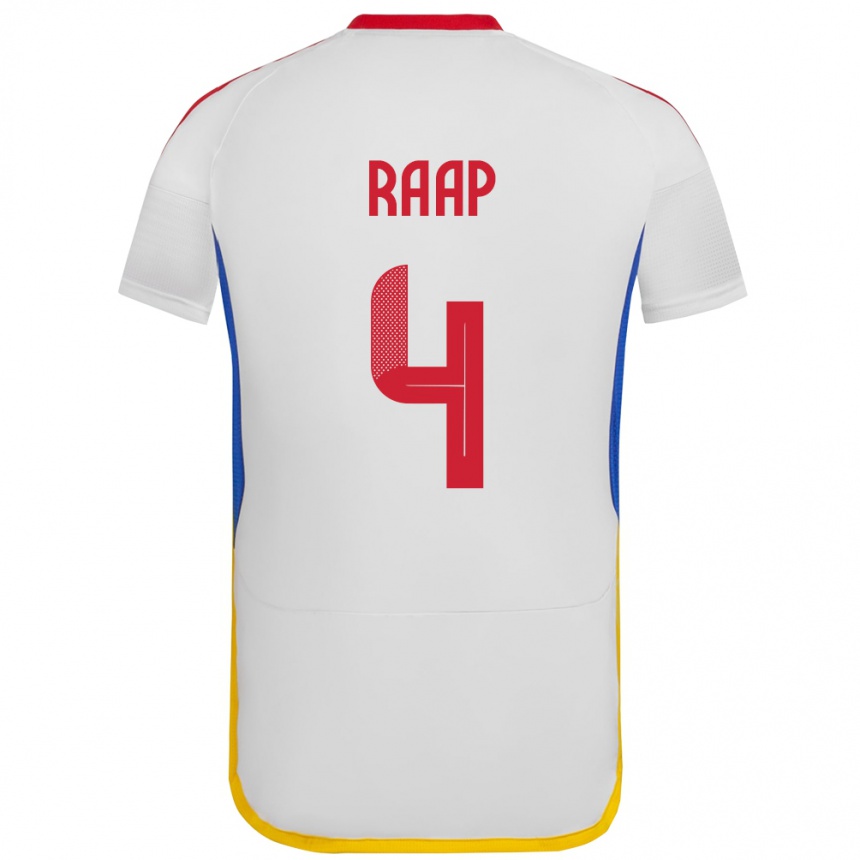 Kids Football Venezuela Yiandro Raap #4 White Away Jersey 24-26 T-Shirt