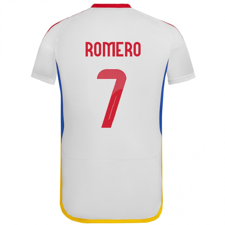 Kids Football Venezuela Leenhan Romero #7 White Away Jersey 24-26 T-Shirt