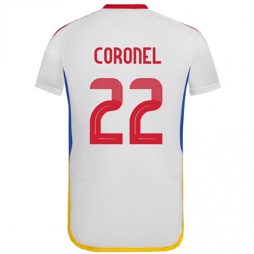 Kids Football Venezuela Nohelis Coronel #22 White Away Jersey 24-26 T-Shirt