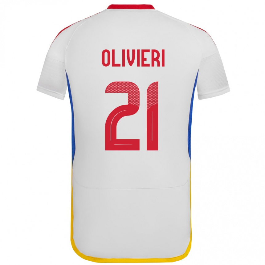 Kids Football Venezuela Bárbara Olivieri #21 White Away Jersey 24-26 T-Shirt