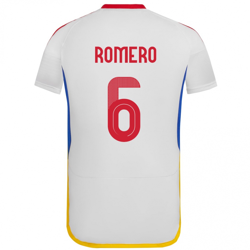 Kids Football Venezuela Michelle Romero #6 White Away Jersey 24-26 T-Shirt