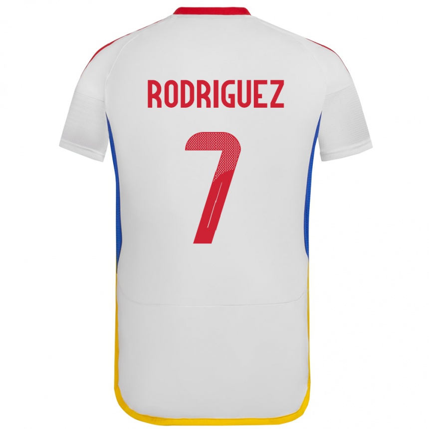 Kids Football Venezuela Daniuska Rodriguez #7 White Away Jersey 24-26 T-Shirt