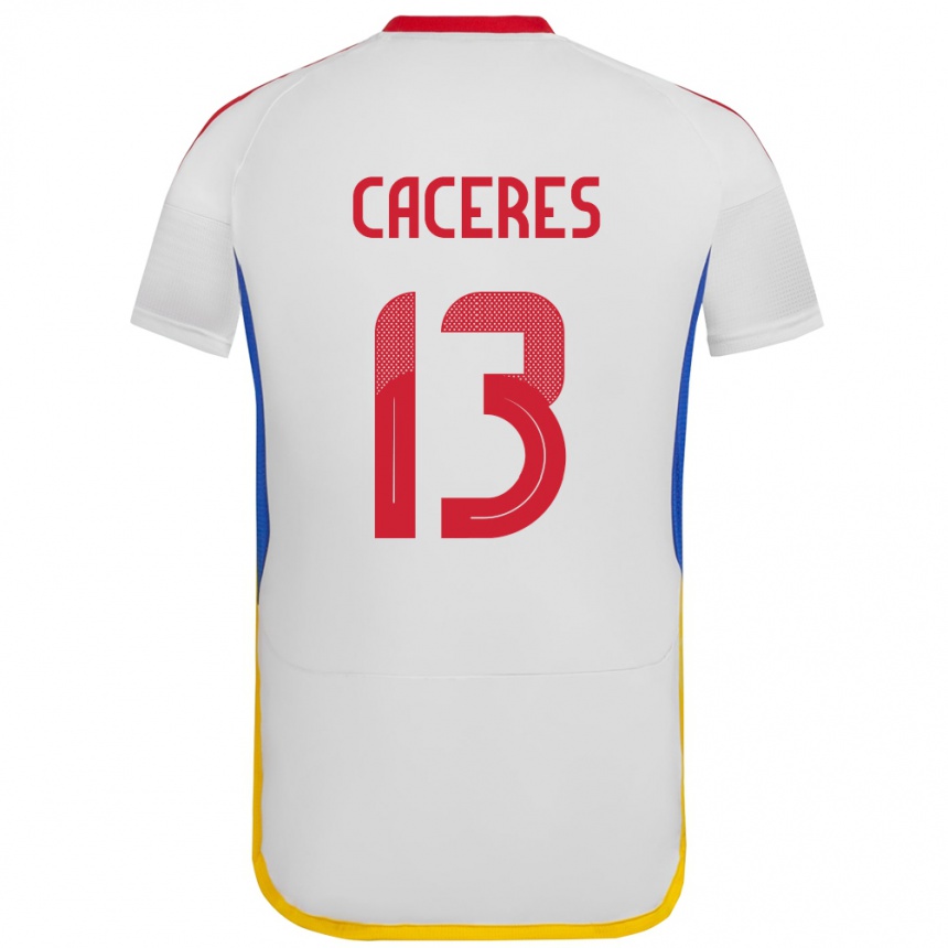 Kids Football Venezuela Nayluisa Cáceres #13 White Away Jersey 24-26 T-Shirt