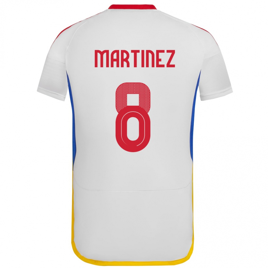 Kids Football Venezuela Bárbara Martínez #8 White Away Jersey 24-26 T-Shirt