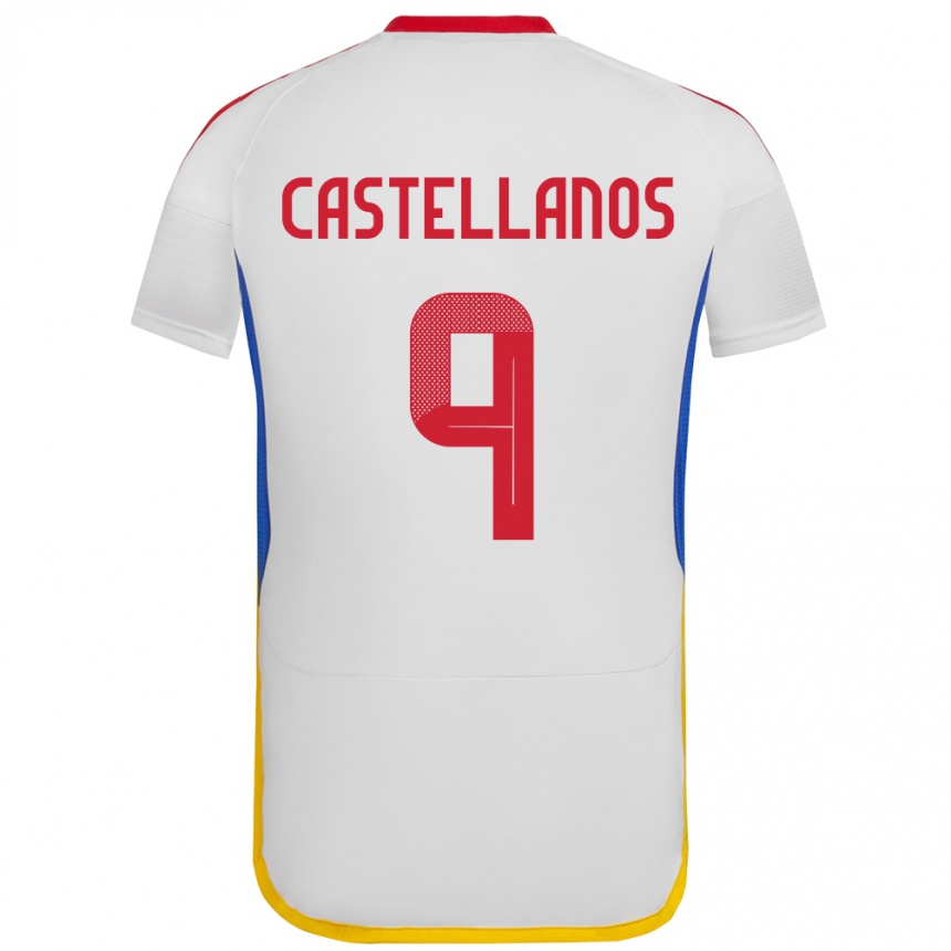 Kids Football Venezuela Deyna Castellanos #9 White Away Jersey 24-26 T-Shirt