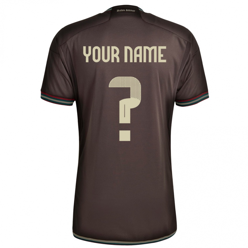 Kids Football Jamaica Your Name #0 Night Brown Away Jersey 24-26 T-Shirt