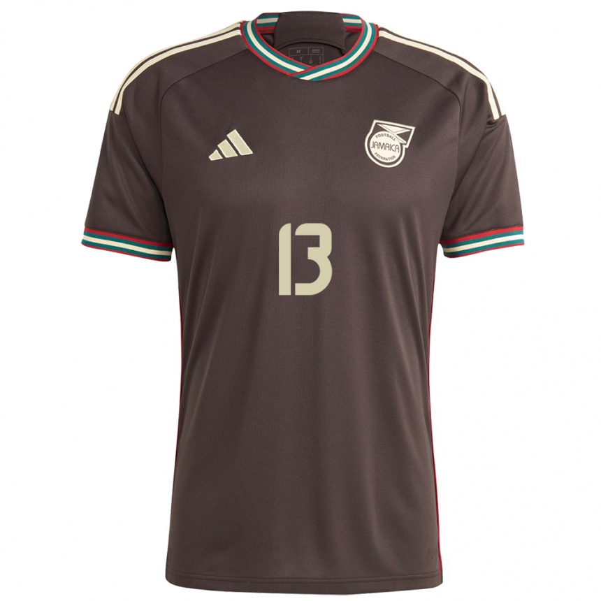 Kids Football Jamaica Taywane Lynch #13 Night Brown Away Jersey 24-26 T-Shirt