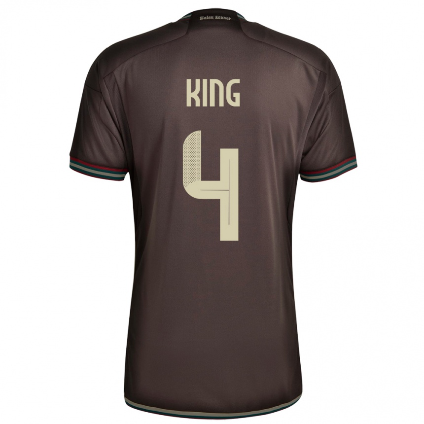 Kids Football Jamaica Richard King #4 Night Brown Away Jersey 24-26 T-Shirt