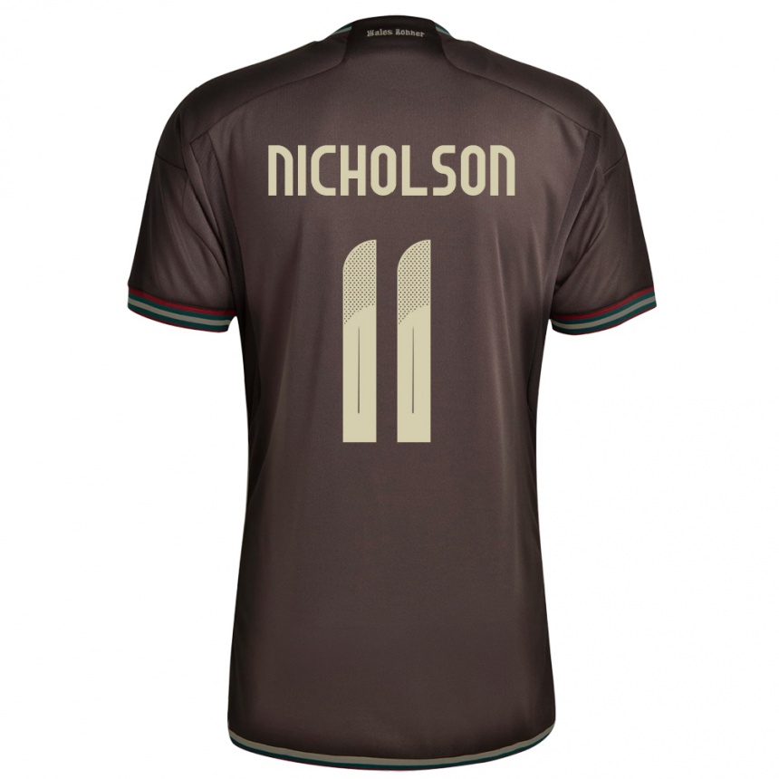 Kids Football Jamaica Shamar Nicholson #11 Night Brown Away Jersey 24-26 T-Shirt