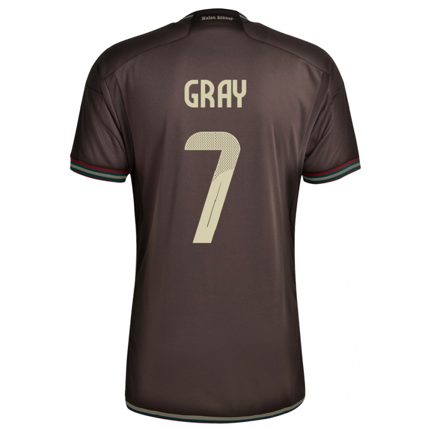 Kids Football Jamaica Demarai Gray #7 Night Brown Away Jersey 24-26 T-Shirt